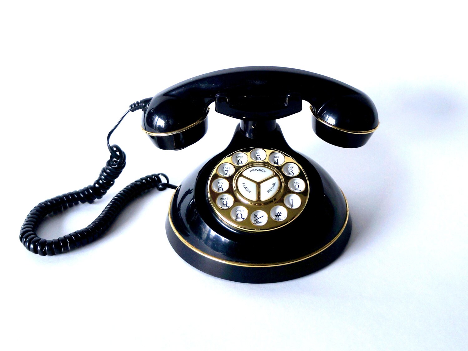 Vintage rotary style pushbutton phone in perfect working