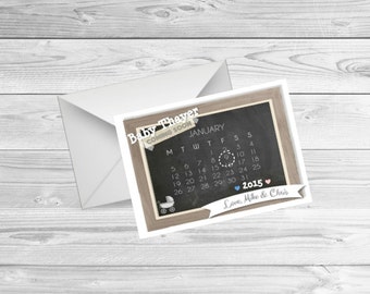 Printable Pregnancy Announcement, Chalkboard Announcement, Calendar Announcement, Facebook Pregnancy Announcement, Personalized Pregnancy