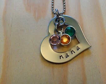 Hand Stamped Personalized Nana Necklace - Nana Gift - Mother Necklace - Mother Gift - Grandma Gift - Grandma Necklace - Mothers day Gift