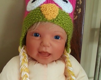Knitted owl hat pattern Etsy
