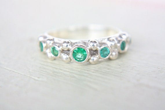 Ring Natural Emerald Engagement Ring Colombian Emerald Engagement Ring ...