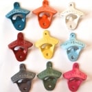 Wall Mounted Bottle Opener - PICK YOUR COLOR - Cast Iron Opener, Rustic Barware, Soda Pop Opener, Kitchen Decor, Patio Decor, Man Cave Decor