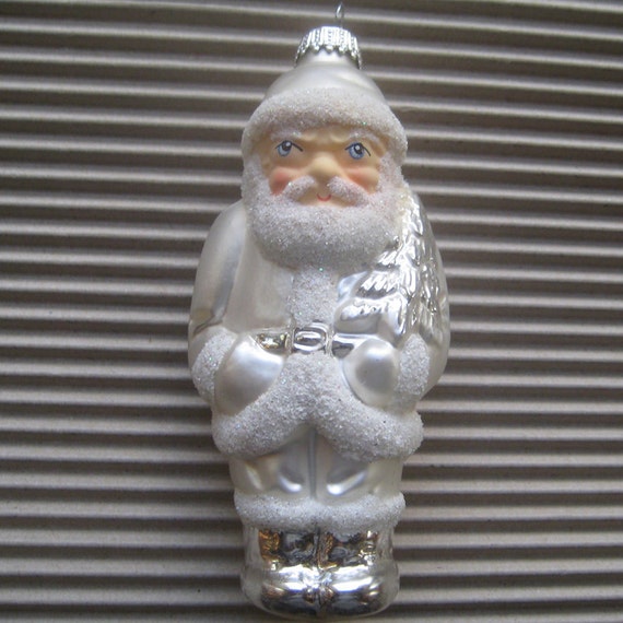 Vintage Christmas Ornament Krebs Lauscha Santa by SeasideMarket