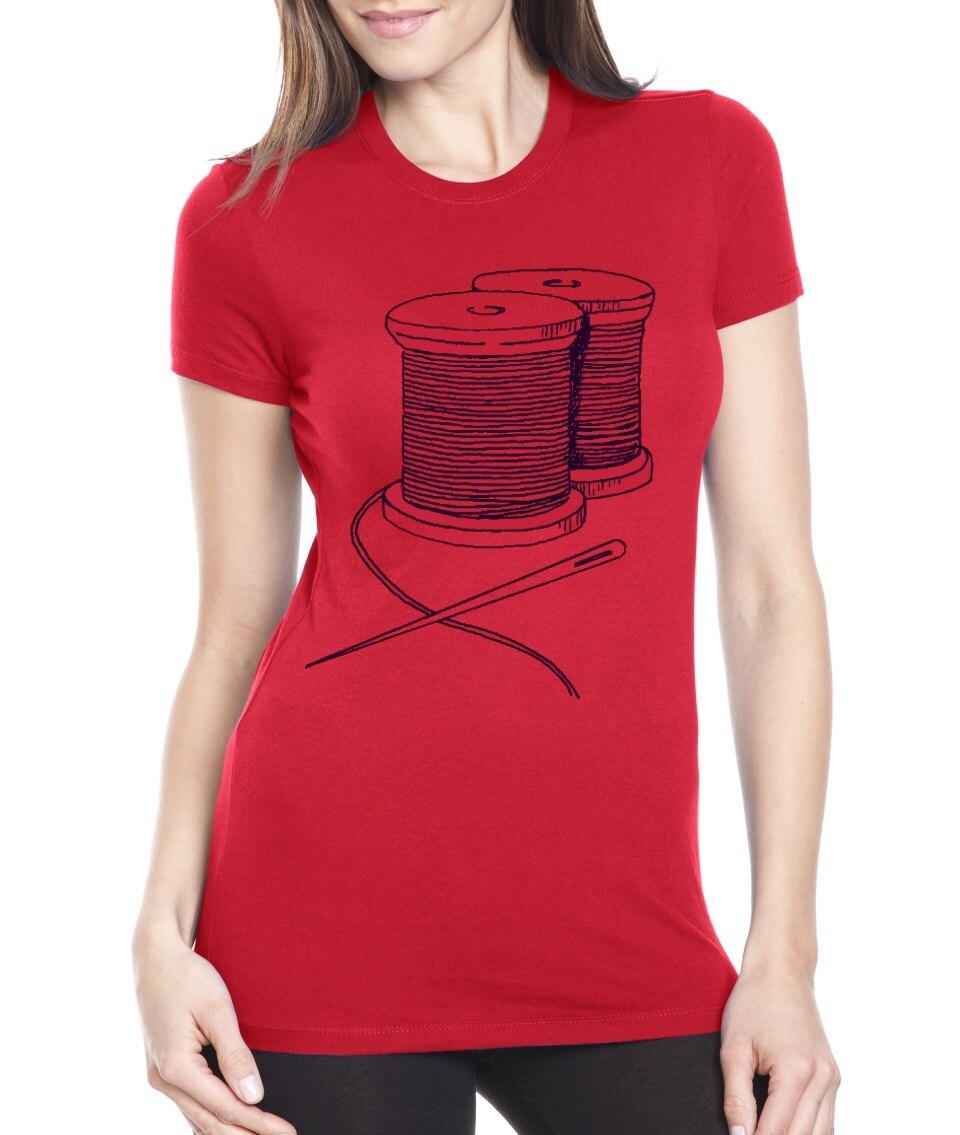 Women's Sewing TShirt Love to Sew Seamstress Shirts Spool