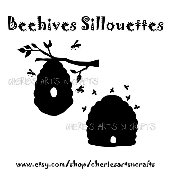 Download Beehive Silhouettes Silhouettes Bees Beehive Clipart