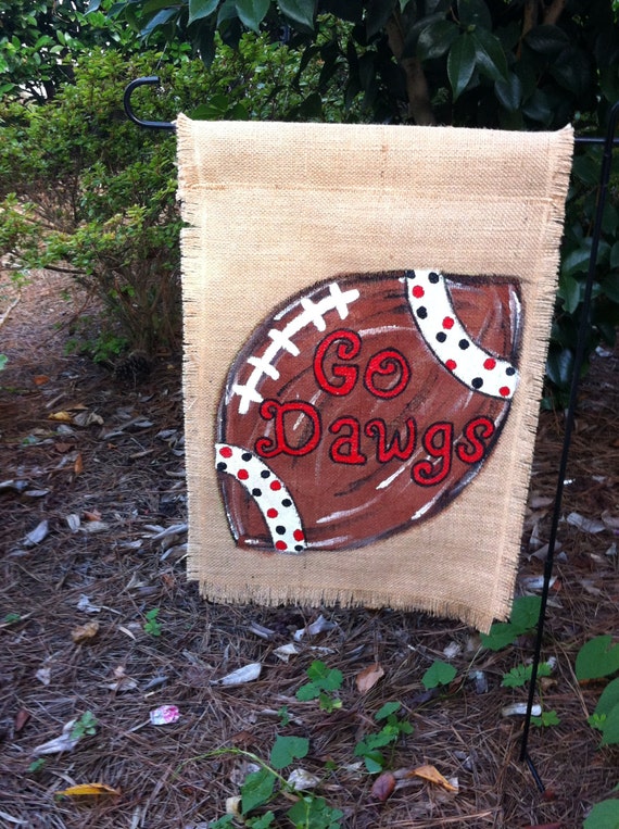 Bulldogs College Football Burlap Garden Flag Any Team