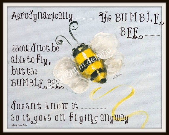 Items similar to Bumble Bee Honey Bee print nursery inspirational quote