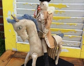 Welcome Spring Sale Primitive Doll George Washington on Horse