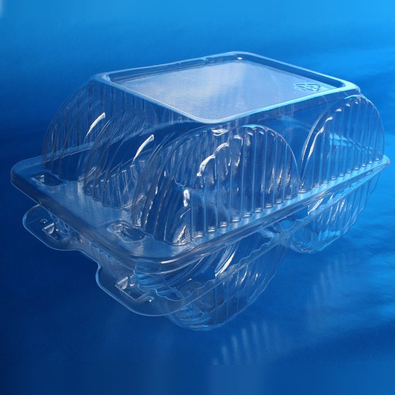 Donut Container . Clear Plastic . Disposable Bakery Box