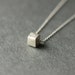 Silver Square Necklace, Minimal Jewelry, Sterling Silver Bead Necklace, Geometric Necklace, Modern Classic