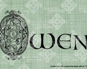 Digital Download Celtic Illumination Letter O, digi stamp, digis, St Patricks Day, Ornate digital collage sheet, Animal Inspired