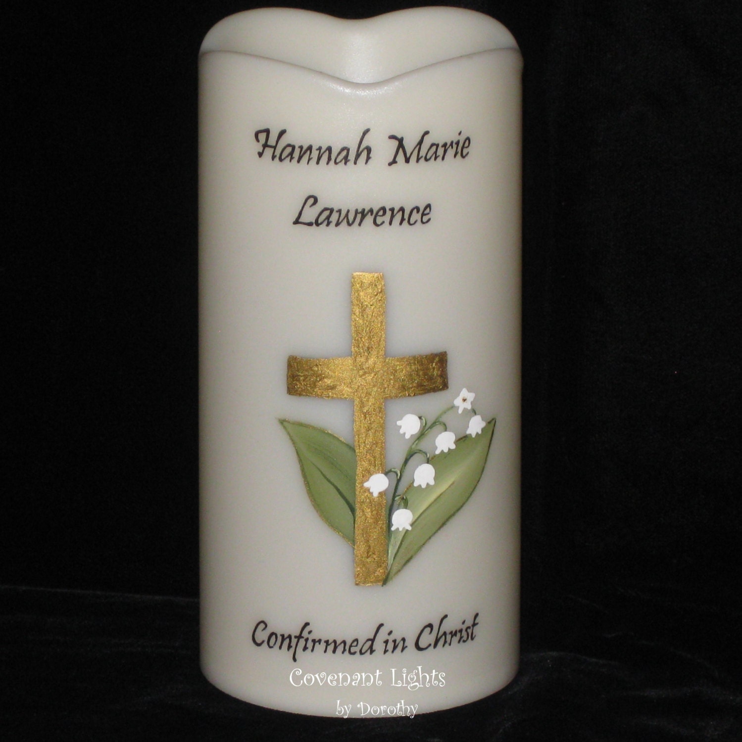 Flameless LED CONFIRMATION Candle Personalized by CovenantLights