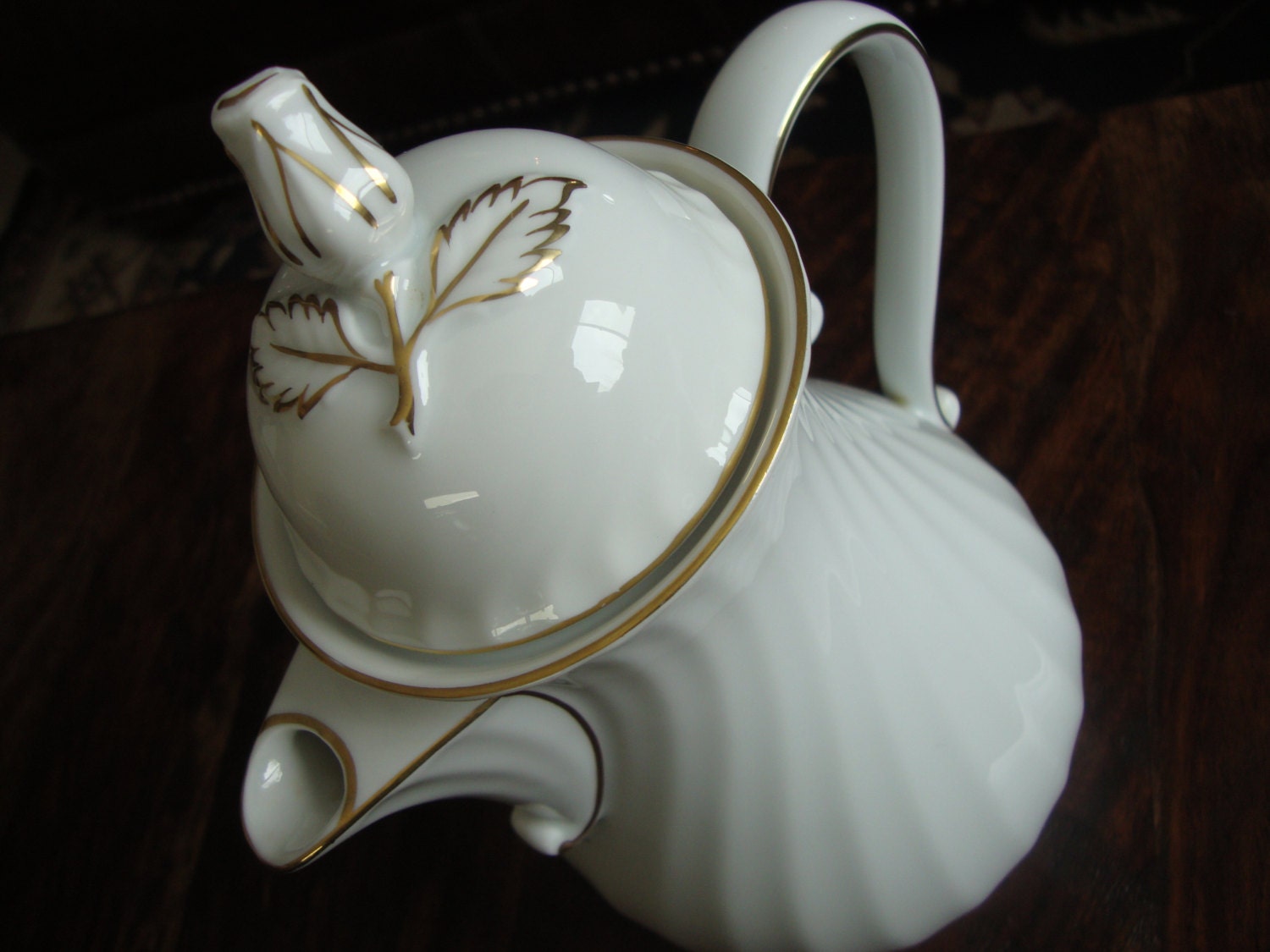 Kaiser Porcelain Teapot Rose and Gold Trim in the