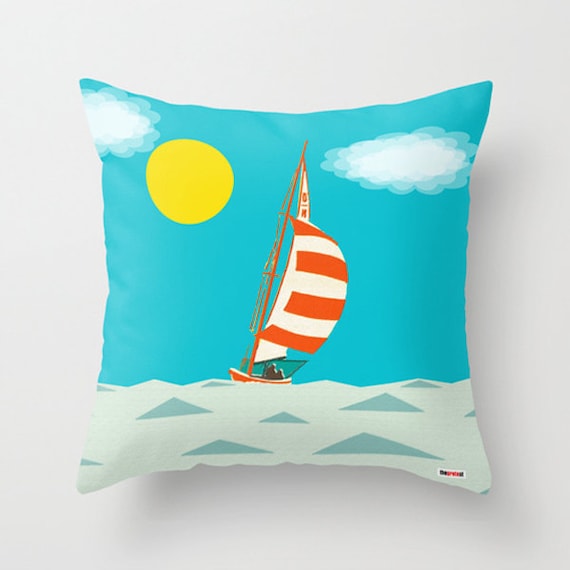 Boat Decorative throw pillow cover Contemporary pillow case