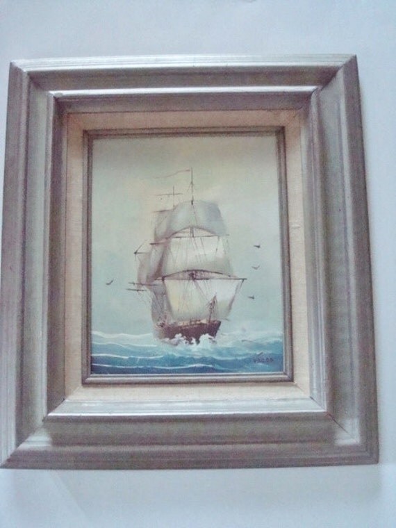 vintage sailboat painting