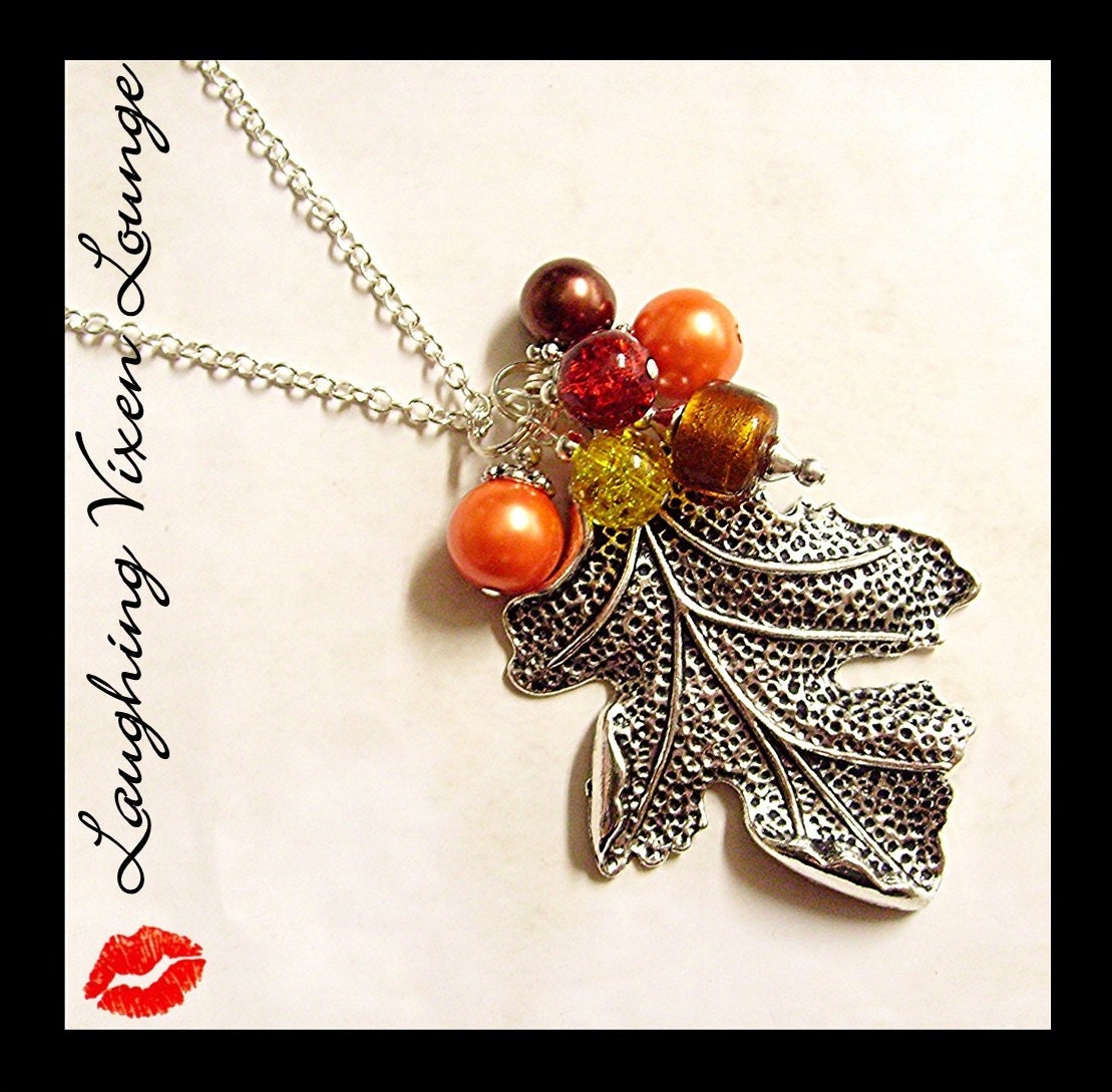 Fall Necklace Fall Jewelry Autumn Jewelry Falling Leaves
