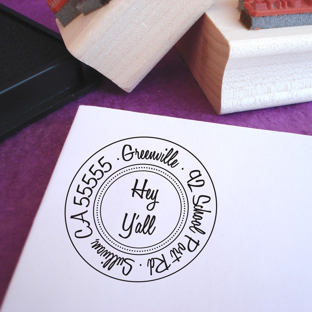 Hey y all customized address stamp by purplelemondesigns on etsy