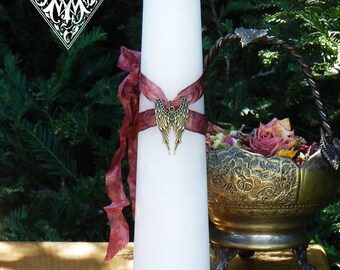 Sacred Memorial Torch Light Memorial Candle 2x9 Pillar by White Magick Alchemy®