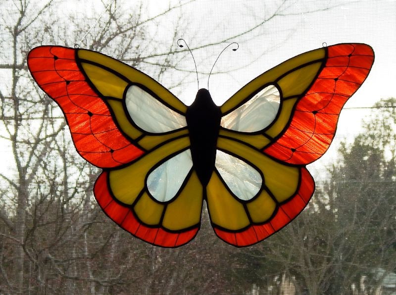 Large Butterfly Stained Glass Suncatcher