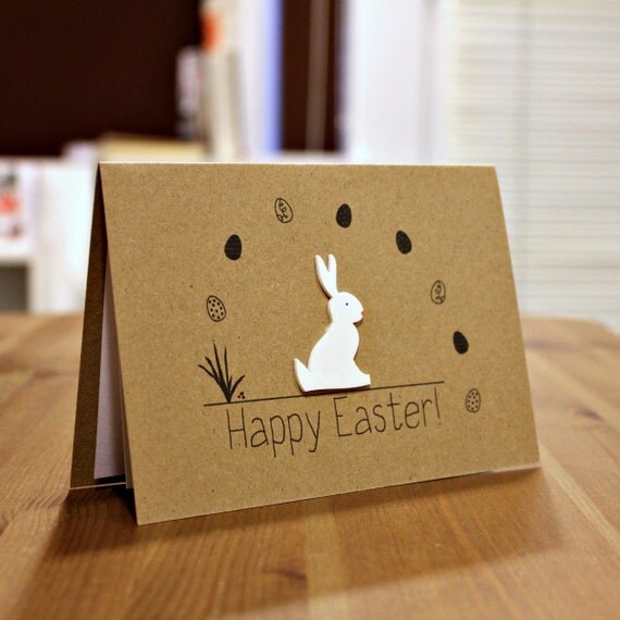 Items Similar To Handmade Easter Card Easter Bunny Card Easter Rabbit Card Easter Bunny