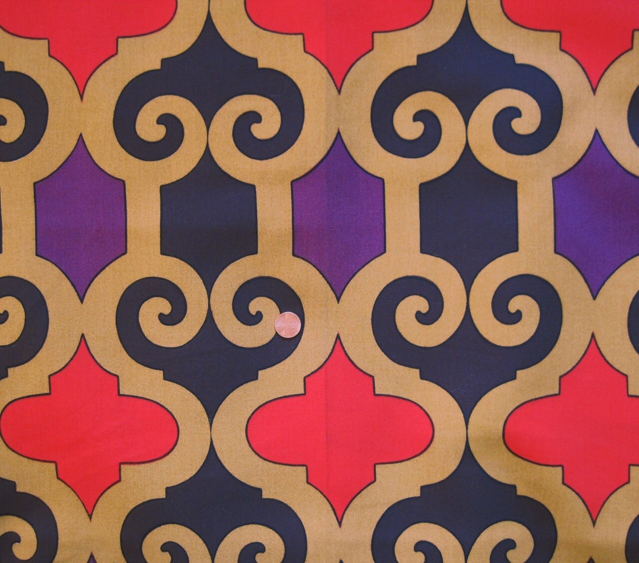 60s Fabric Vintage Psychedelic Upholstery Fabric by voguevintage