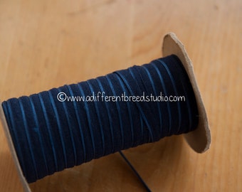 3 yards Dainty Navy Piping-  Vintage Trim Embroidered 70s New Old Stock Edging
