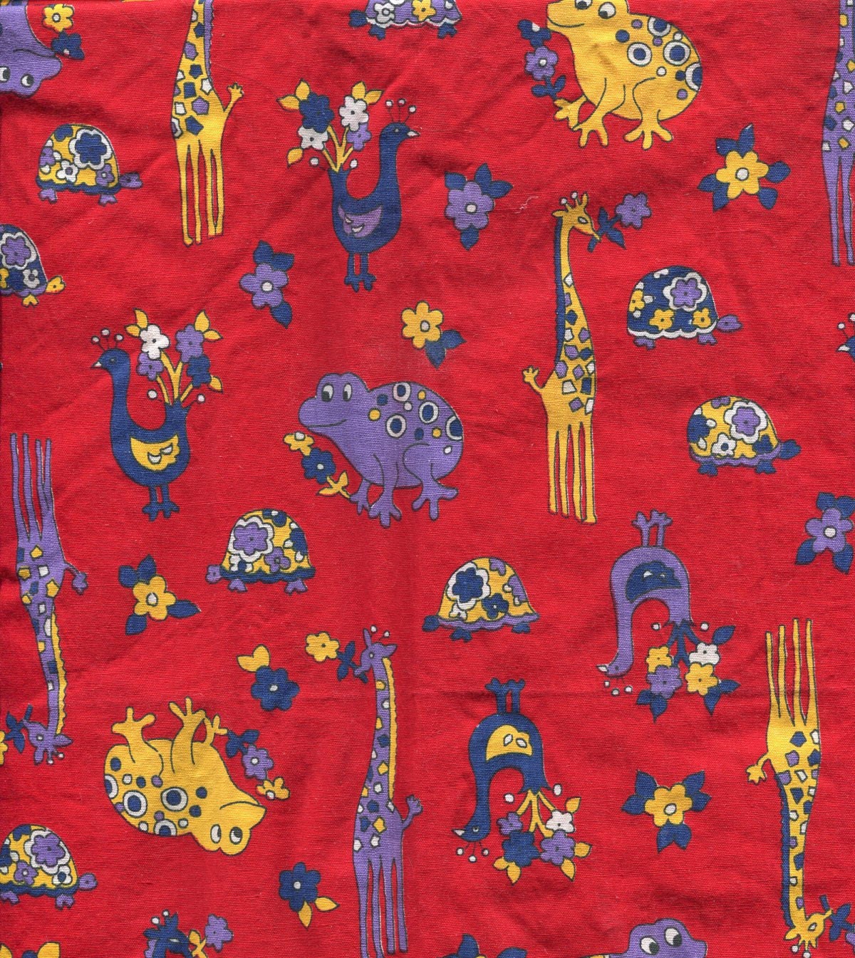 Animal Print Cotton Fabric Remnant Vintage by allsfairyvintage