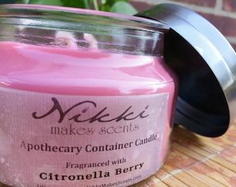 CITRONELLA BERRY - 10oz Apothecary Jar Soy Candle