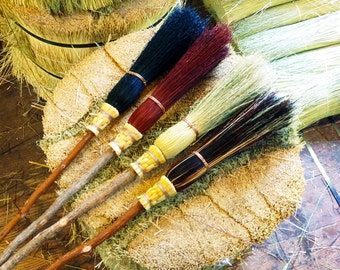 Small Witch's Besom in your choice of Natural, Black, Rust or Mixed Broomcorn - Magical Broomstick - Witch's Broom
