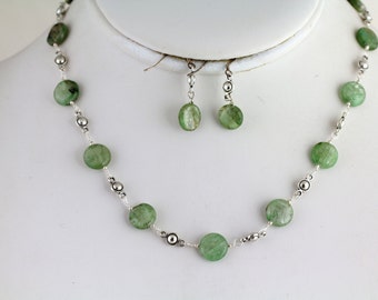 Green Kyanite Necklace Set. Listing 199408653