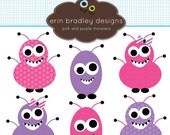 50% OFF SALE Monster Clipart Clip Art Personal & Commercial Use Pink and Purple Il_170x135