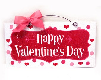 Happy Valentine's Day sign with glitter in by ...