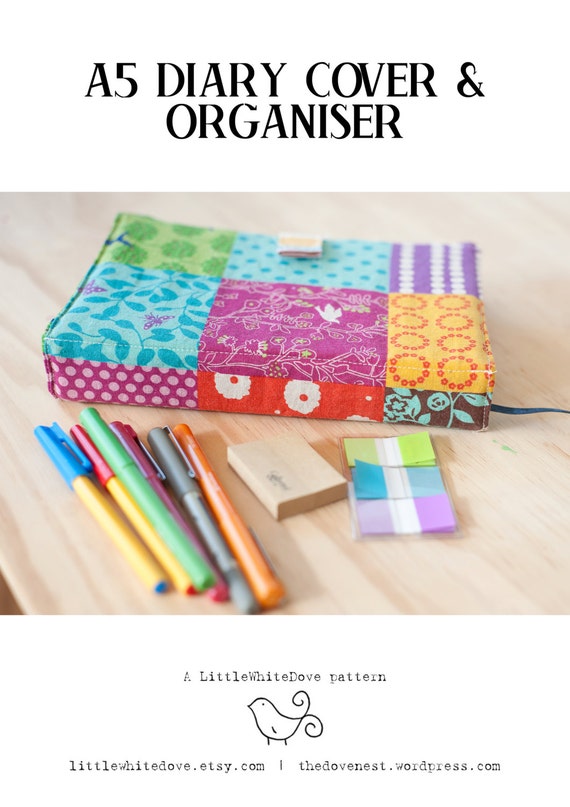 A5/6x8 Diary cover/notepad holder sewing pattern PDF