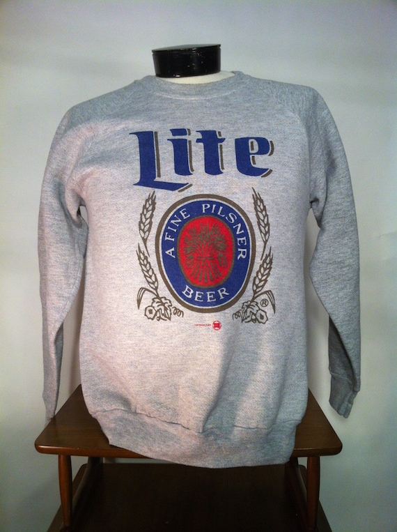 Miller Lite A Fine Pilsner Beer Crewneck by asburyparkvintage