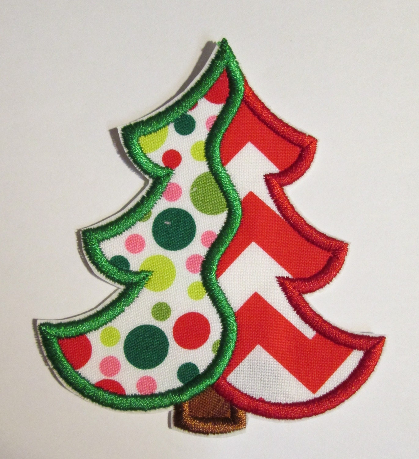 Christmas Tree Iron On Appliques READY TO by BigBlackDogDesigns