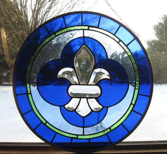 New Orleans Saints Round Toulouse Stained Glass