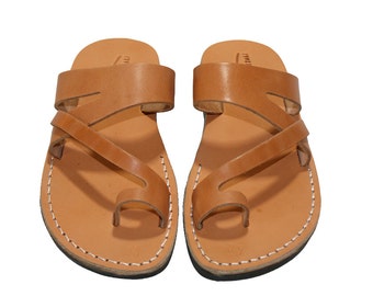 Caramel Star Leather Sandals for Men & Women Handmade by SANDALI