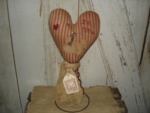 Valentine Heart Make Do, Primitive, Rustic, Rusty Spring Make Do, Valentines Day, Heart, Home Decor, Ofg, Faap, Hafair, Dub