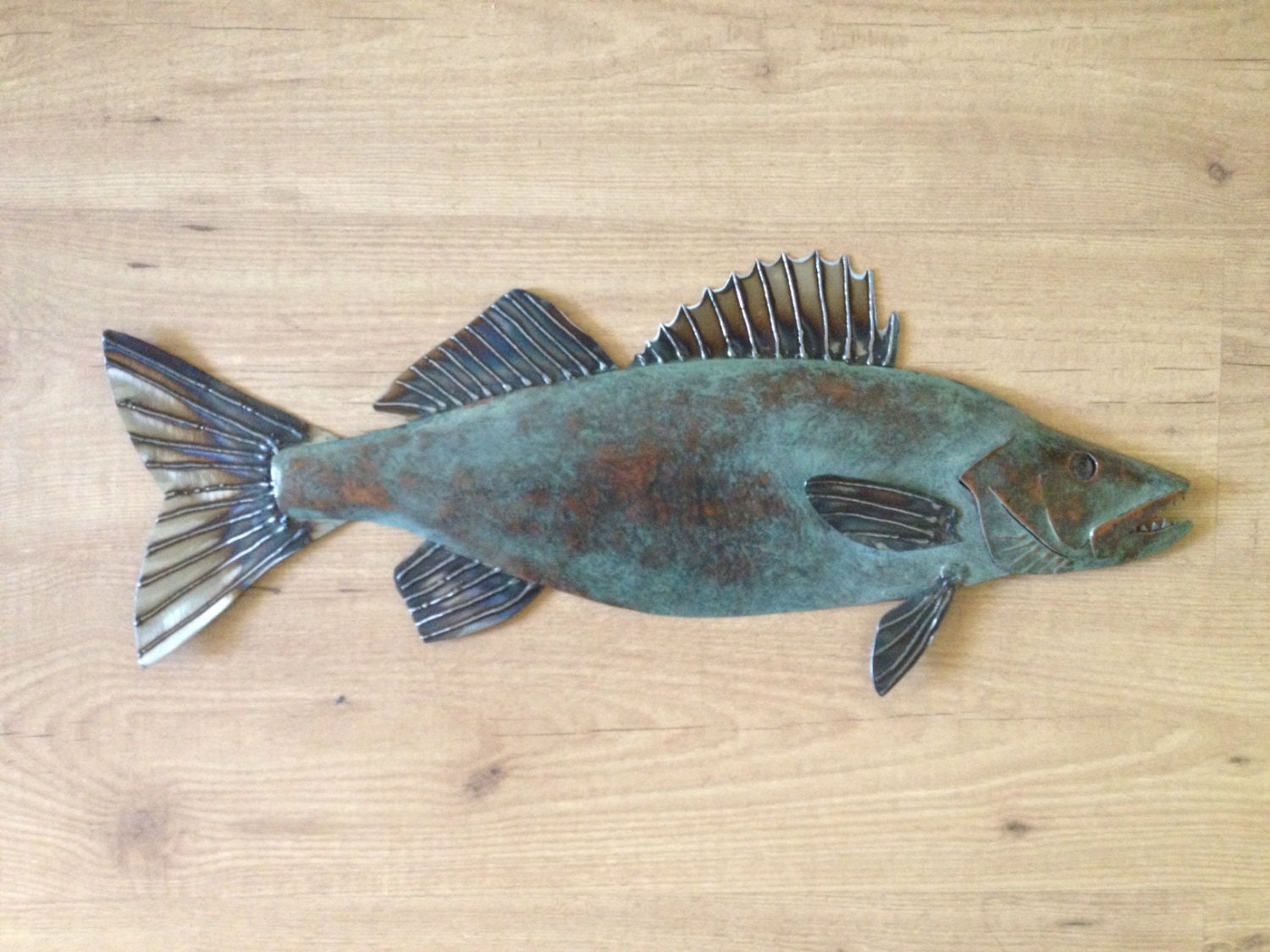 Walleye metal fish Art wall sculpture Lake Cabin Cottage