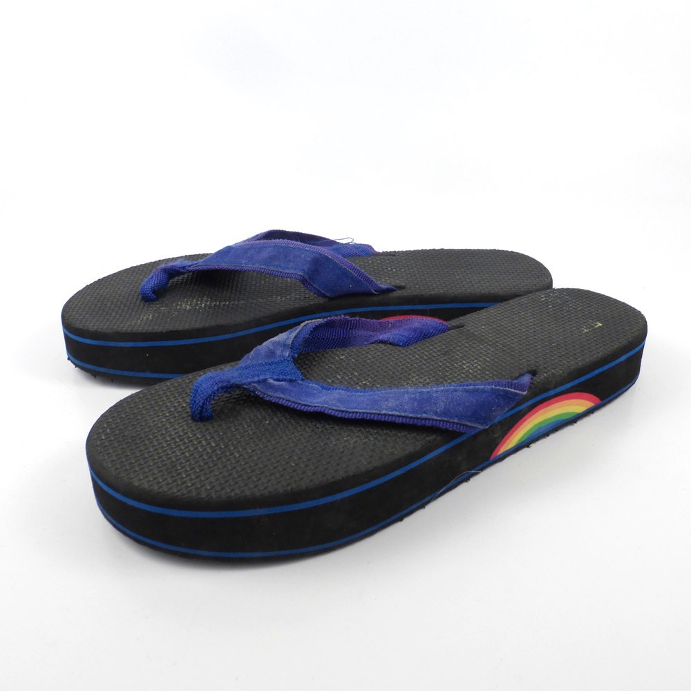 1980s rainbow flip flops