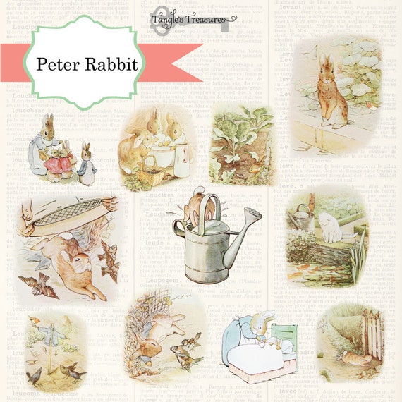 Vintage Clipart Beatrix Potter Peter Rabbit high resolution Digital ...