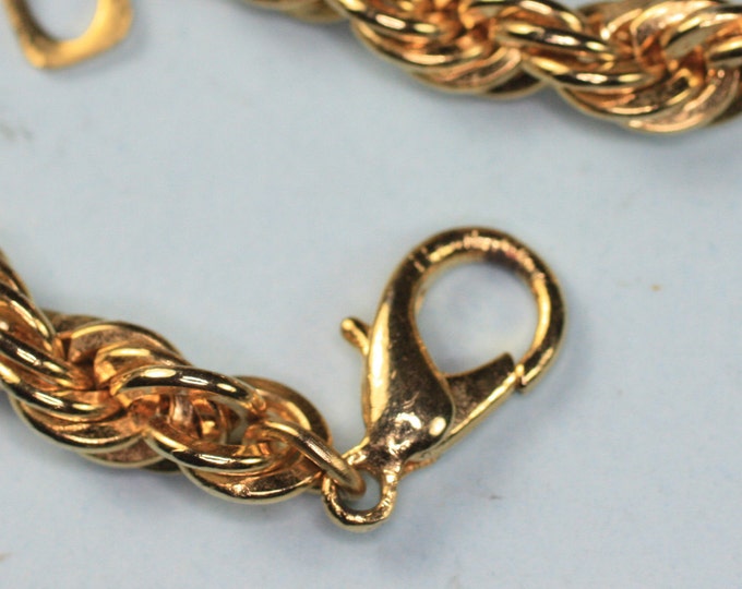 Twisted Rope Chain Bracelet Gold Tone Vintage