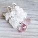 Mystic Pink Quartz Sterling Silver earrings, Wire Wrapped - Rose Quartz Chips, mystic pink quartz faceted onion briolette