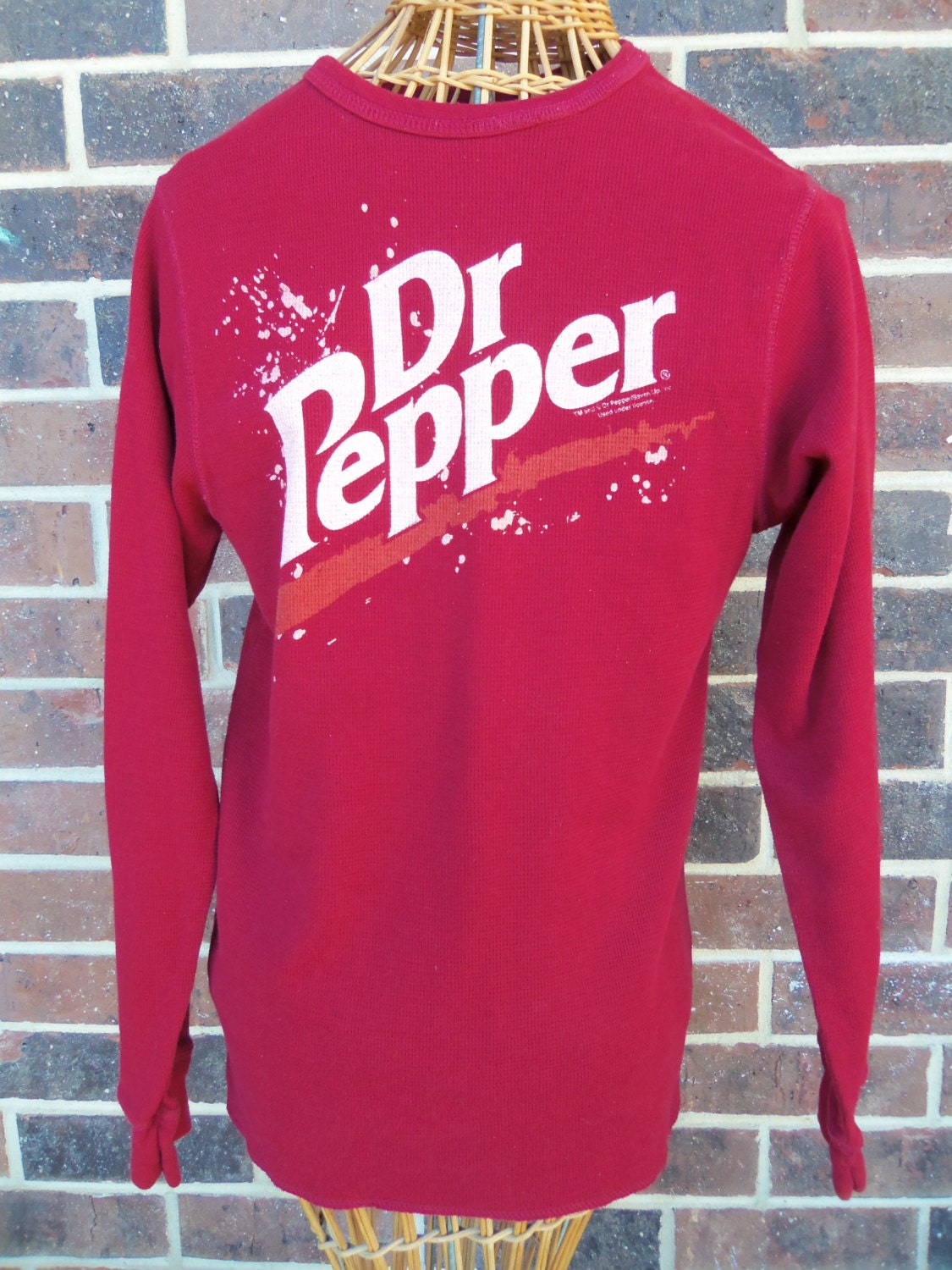 Retro Thermal Dr Pepper Shirt Medium Bust 34 36 by The5thHouse