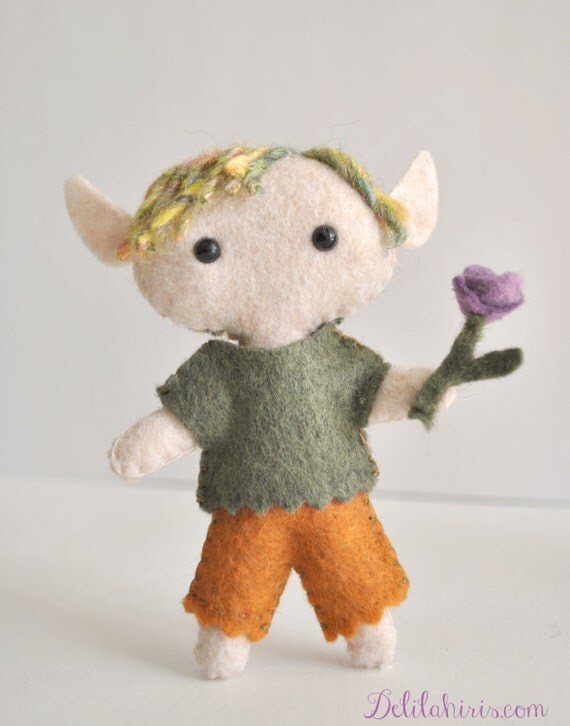 Felt Elf Doll Pattern Woodland Printable PDF Miniature Doll