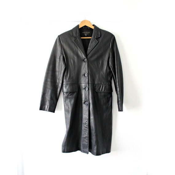 Long Real Leather Jacket by TheLoveFern on Etsy