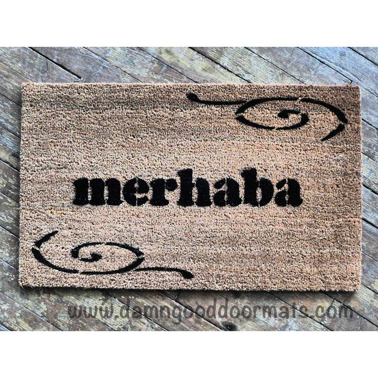 finnish tervetuloa doormat by DamnGoodDoormats on Etsy