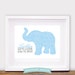 Elephant Baby Nursery Art, Damask, Personalized, Baby Shower Gift 8x10