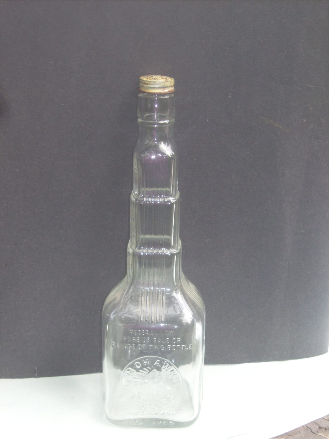Rare Art Deco Mohawk Liqueur Bottle with Original Cap