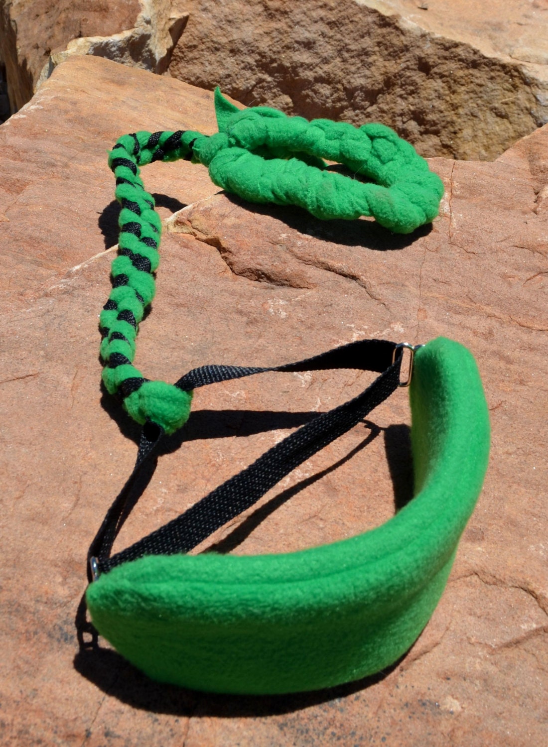 dog agility leash martingale leash braided fleece by WeaselPuppy